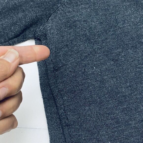 Calvin Klein Gray Foldover Off Shoulder Long Sleeve Knit Sweater Women's Medium - Picture 10 of 14